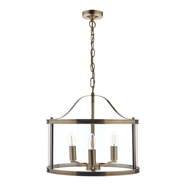 Laura Ashley Harrington Lampadario a 3 Luci Ottone Antico