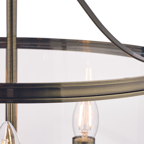 Laura Ashley Harrington Lampadario a 3 Luci Ottone Antico