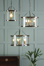 Laura Ashley Harrington Lampadario a 3 Luci Ottone Antico