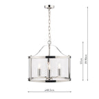 Laura Ashley Harrington 3 Luci Sospensione Nichel Lucido