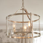Laura Ashley Harrington 3 Luci Sospensione Nichel Lucido