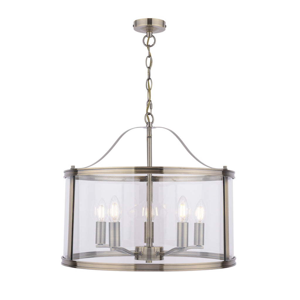 Laura Ashley Harrington 5 Luci Pendenti Ottone Antico