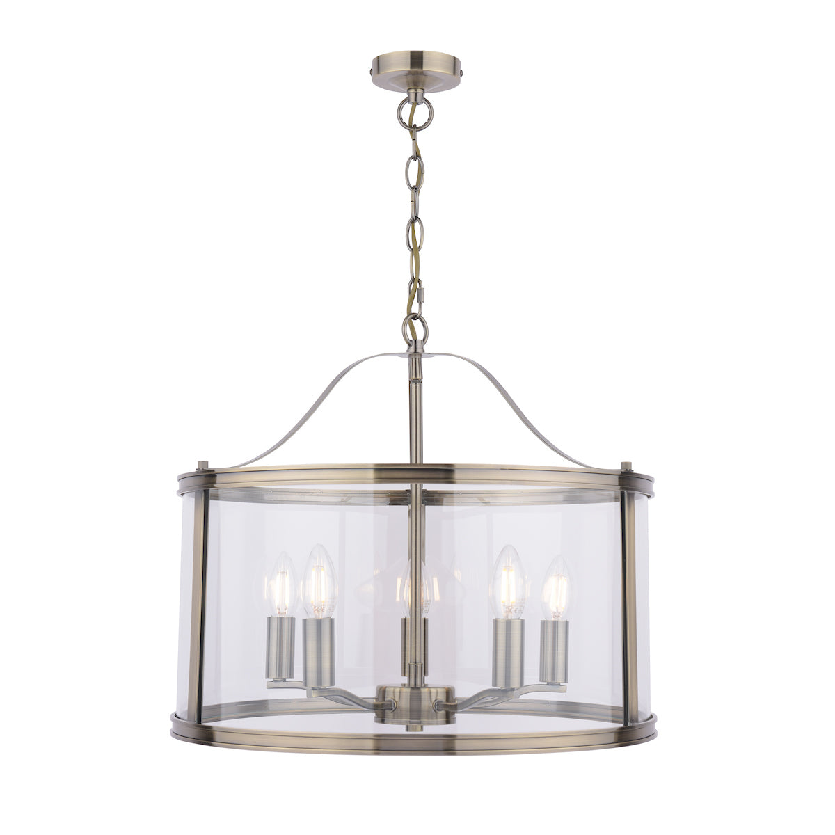 Laura Ashley Harrington 5 Luci Pendenti Ottone Antico