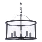 Laura Ashley Harrington 5 Luci Pendant Nero Opaco