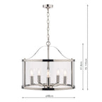 Laura Ashley Harrington 5 Luce Pendente Nichel Lucido