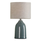 Laura Ashley Penny Coppia di Lampade da Tavolo Blu Craquelé