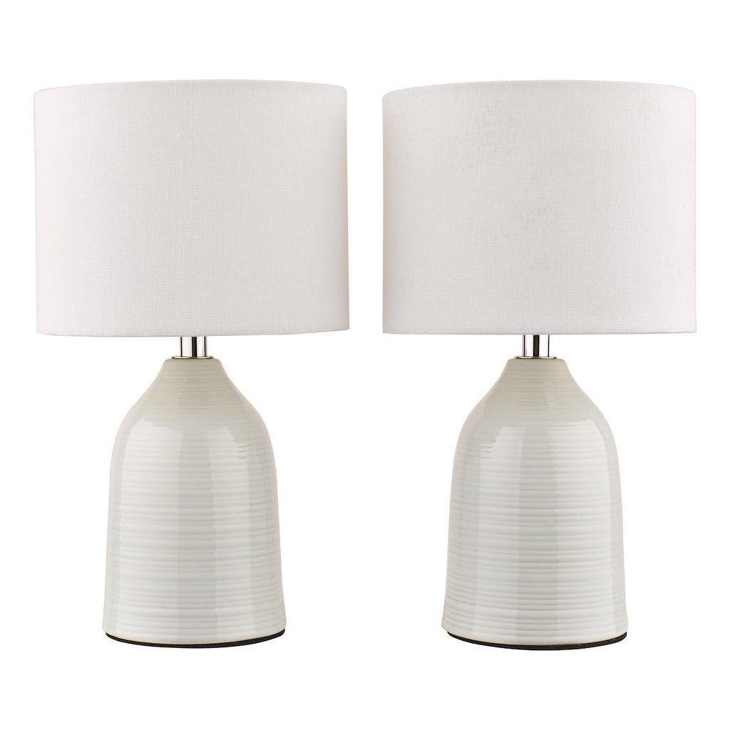 Laura Ashley Penny Coppia di Lampade da Tavolo Crema