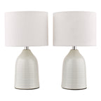 Laura Ashley Penny Coppia di Lampade da Tavolo Crema