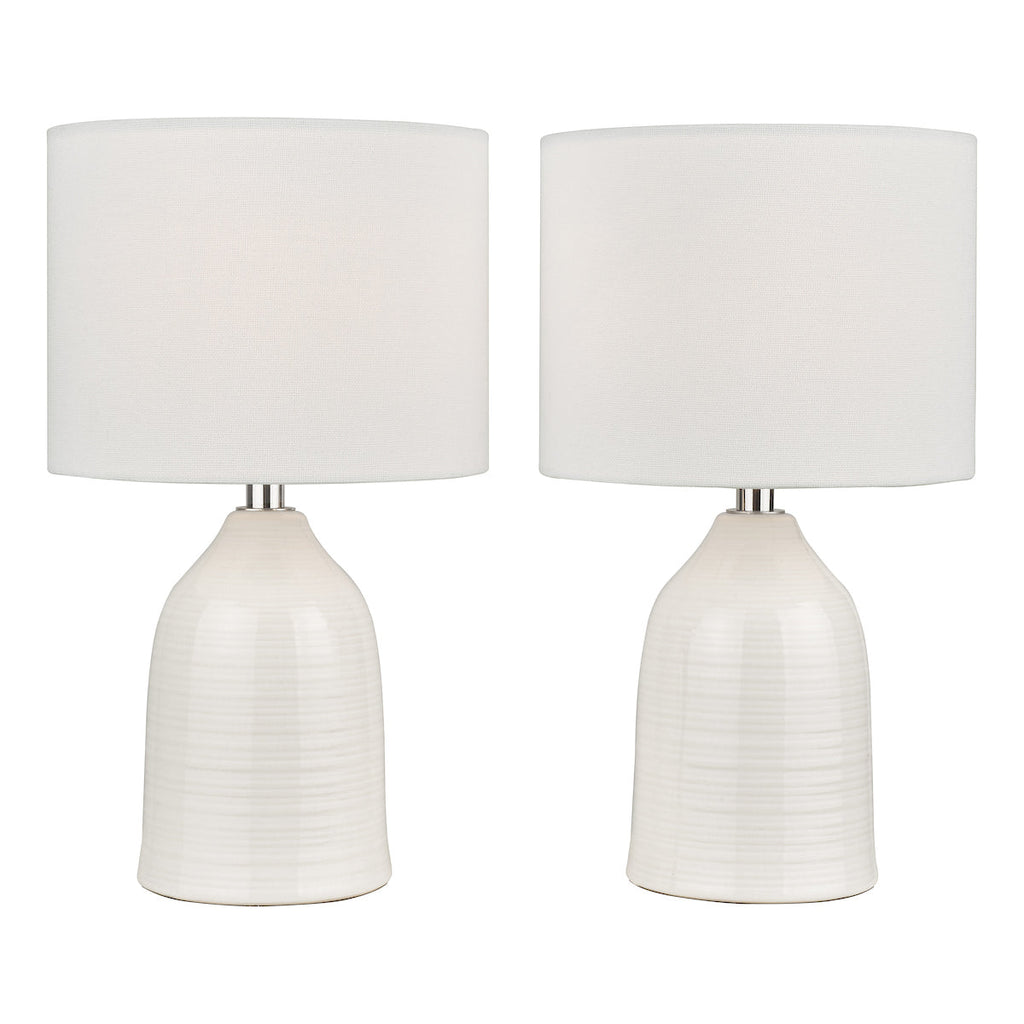 Laura Ashley Penny Coppia di Lampade da Tavolo Crema