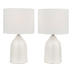 Laura Ashley Penny Coppia di Lampade da Tavolo Crema