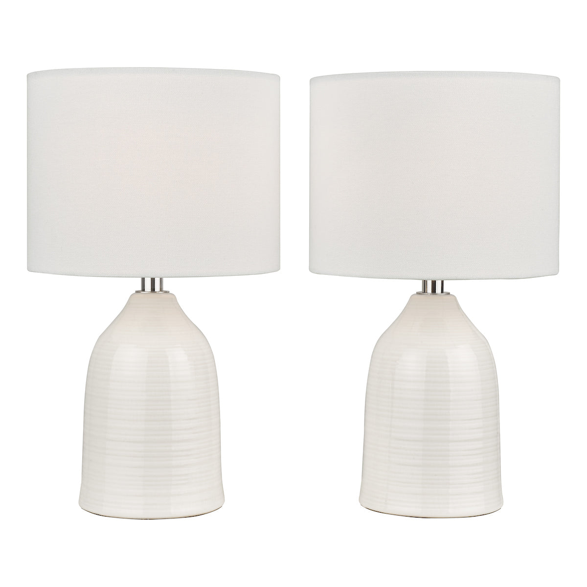 Laura Ashley Penny Coppia di Lampade da Tavolo Crema
