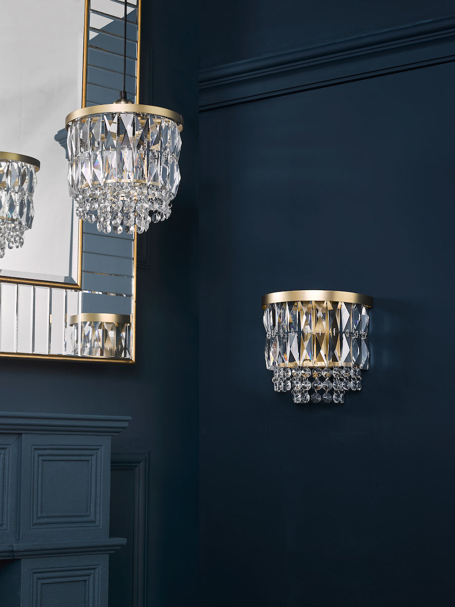 Laura Ashley Rhosill Easy Fit Shade Cristallo e Ottone Anticato