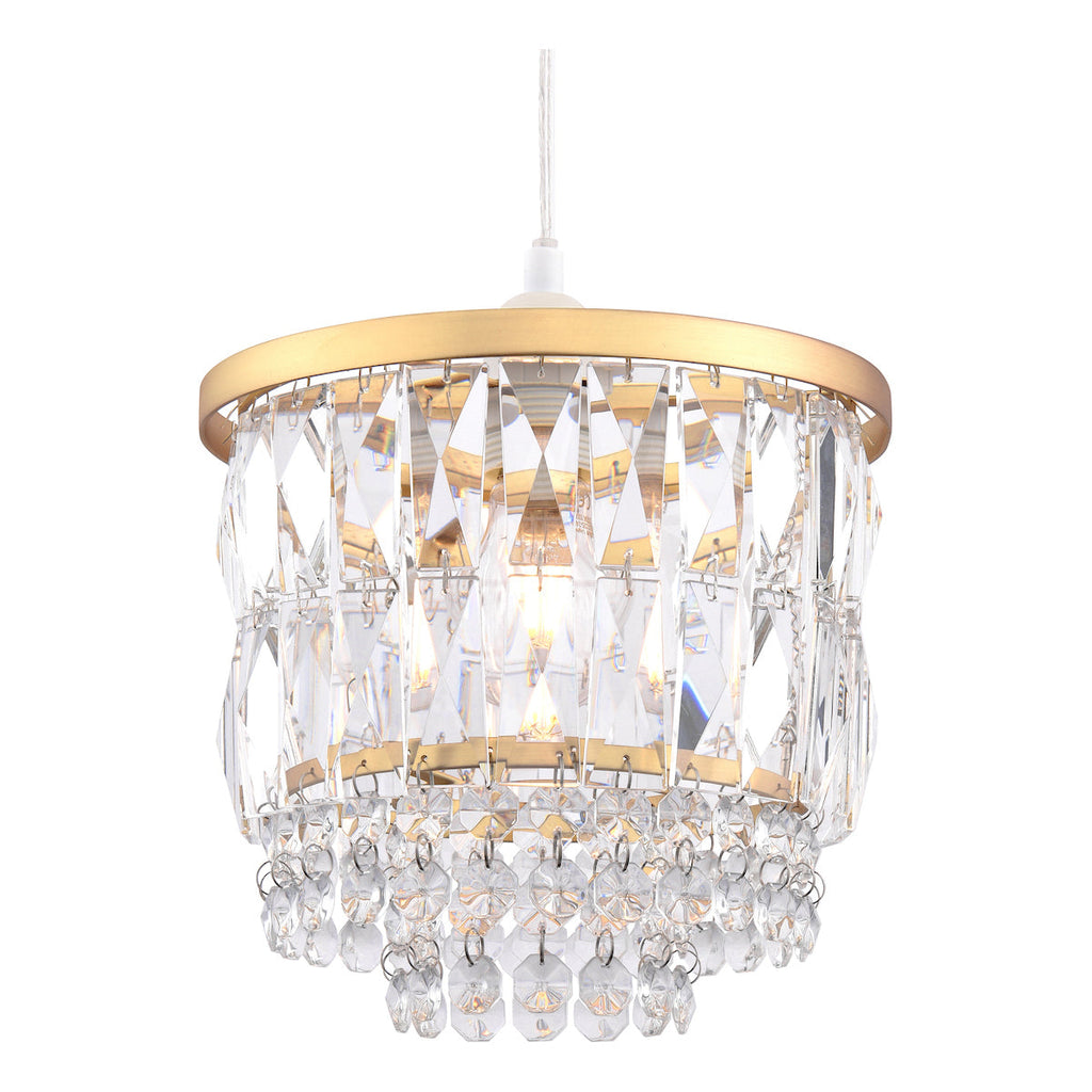 Laura Ashley Rhosill Easy Fit Shade Cristallo e Ottone Anticato
