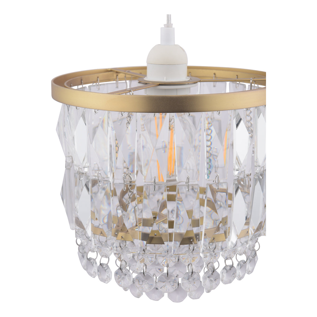 Laura Ashley Rhosill Easy Fit Shade Cristallo e Ottone Anticato