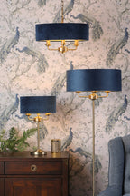 Lampada da Tavolo Laura Ashley Sorrento Ottone Antico & Velluto Blu