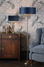 Lampada da Tavolo Laura Ashley Sorrento Ottone Antico & Velluto Blu