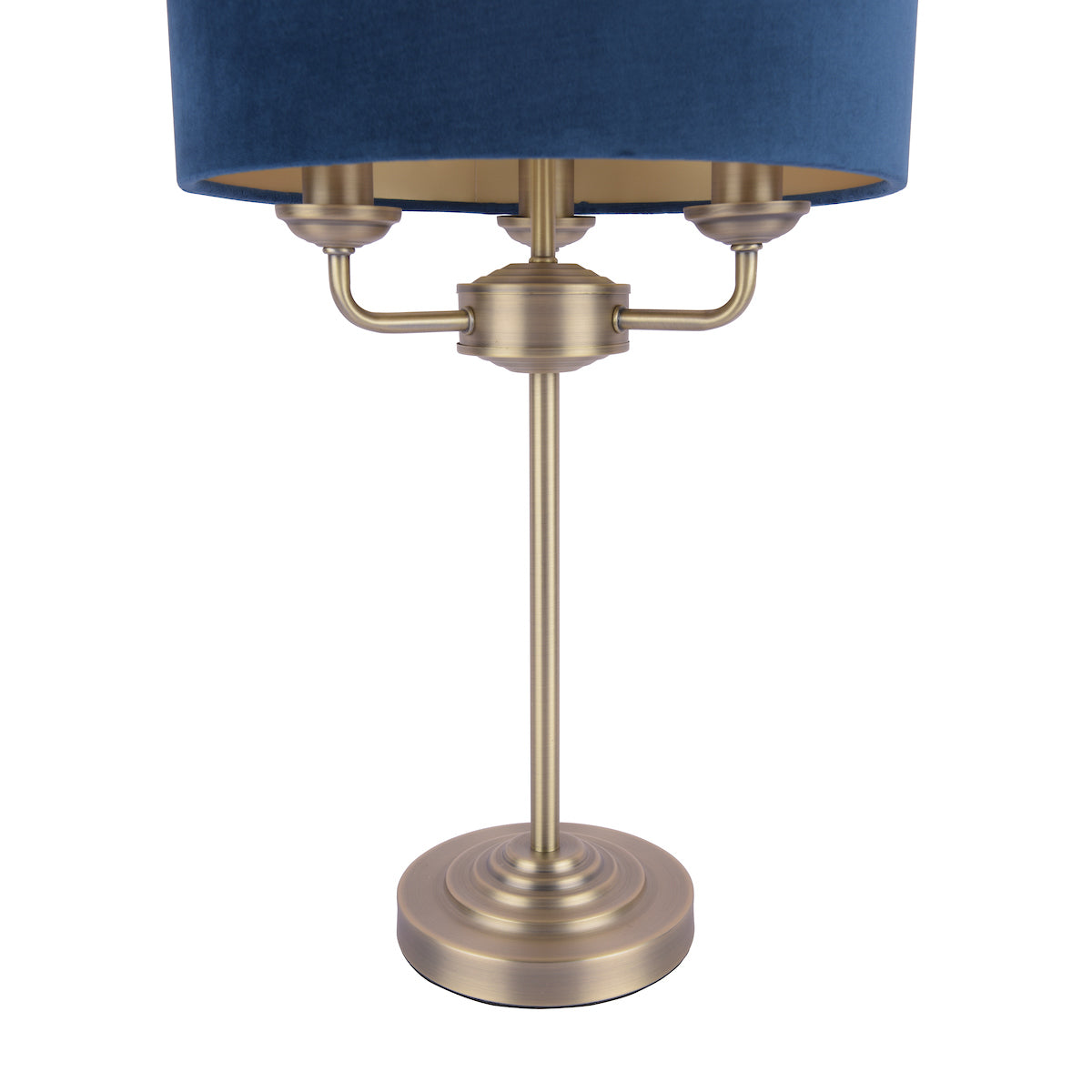 Lampada da Tavolo Laura Ashley Sorrento Ottone Antico & Velluto Blu