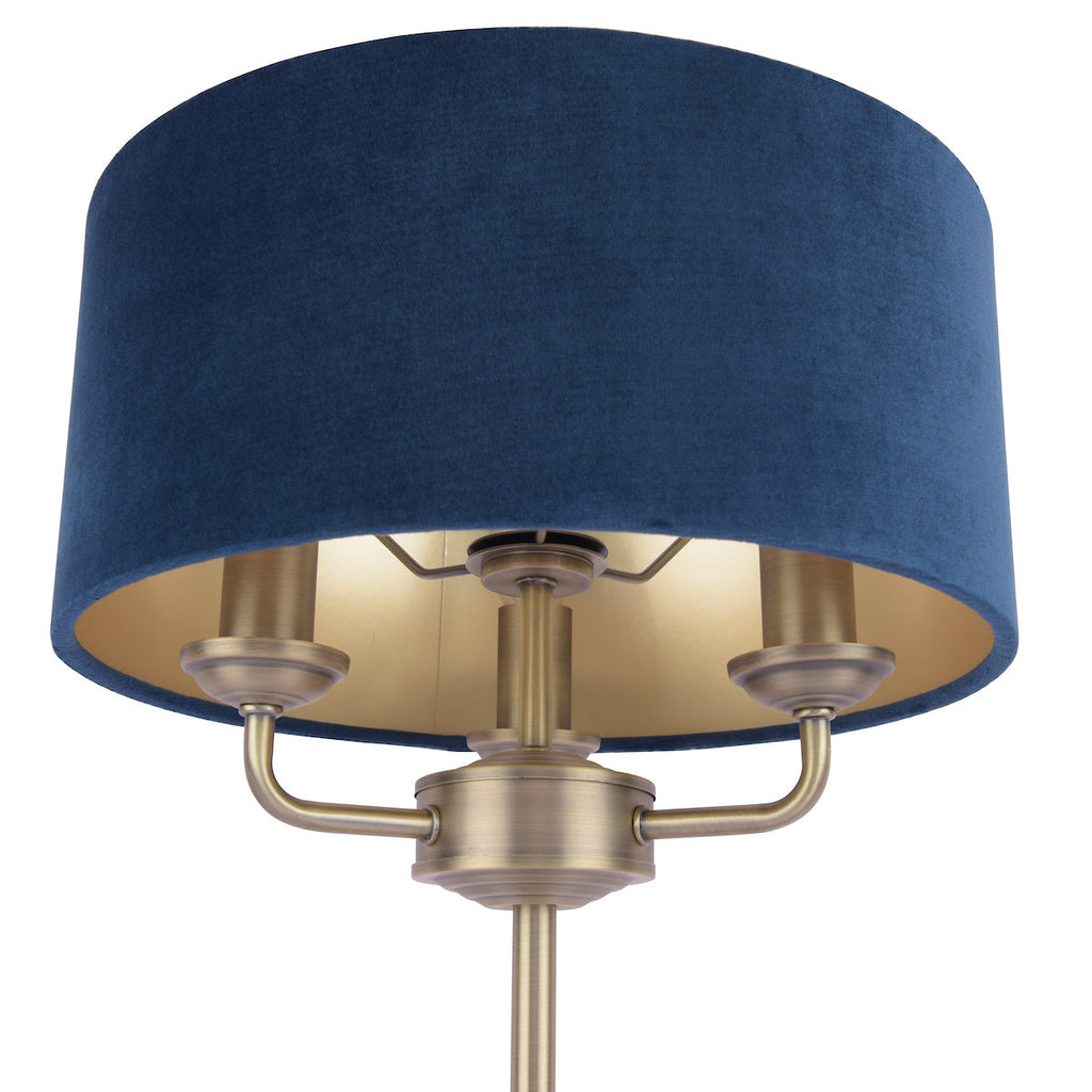 Lampada da Tavolo Laura Ashley Sorrento Ottone Antico & Velluto Blu