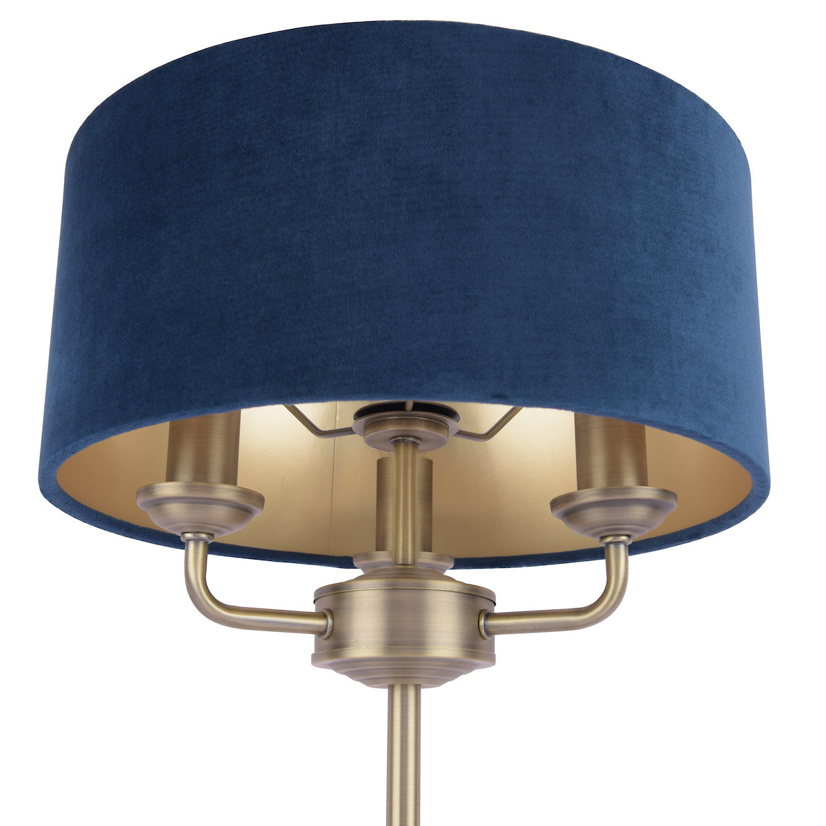 Lampada da Tavolo Laura Ashley Sorrento Ottone Antico & Velluto Blu