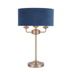Lampada da Tavolo Laura Ashley Sorrento Ottone Antico & Velluto Blu