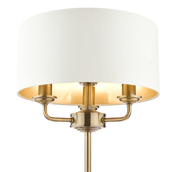 Lampada da Tavolo Laura Ashley Sorrento Ottone Antico con Paralume Avorio