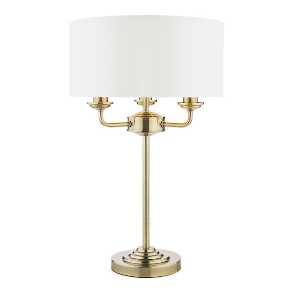Lampada da Tavolo Laura Ashley Sorrento Ottone Antico con Paralume Avorio
