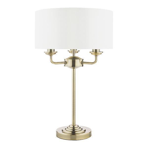 Lampada da Tavolo Laura Ashley Sorrento Ottone Antico con Paralume Avorio