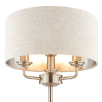 Lampada da Tavolo Laura Ashley Sorrento Nichel Satinato con Paralume Naturale