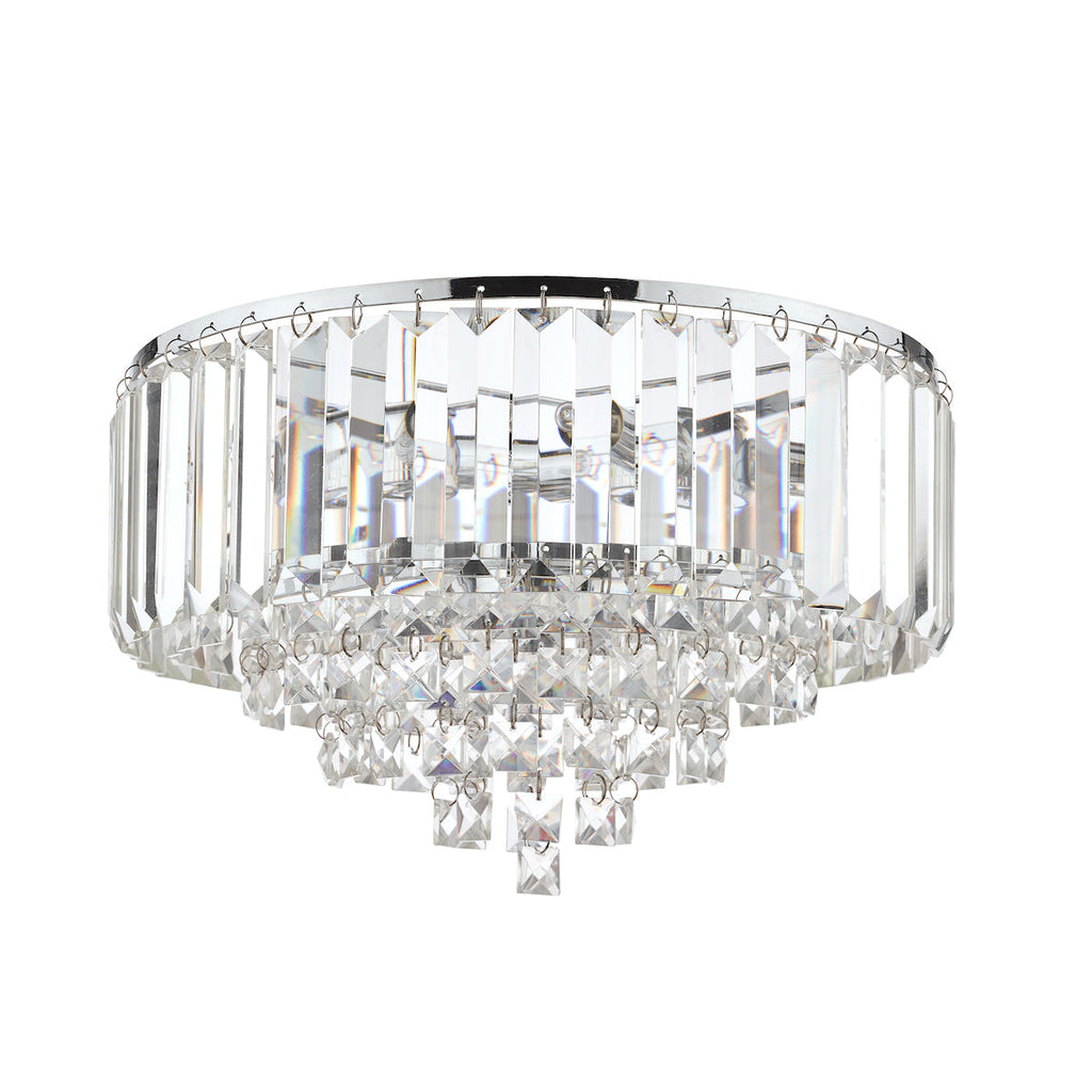 Laura Ashley Vienna 3 Luci Flush Cristallo e Cromo Lucido