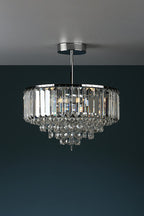 Laura Ashley Vienna 3 Luci Semi Flush Cristallo e Cromo Lucido