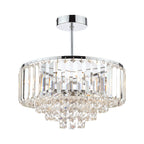 Laura Ashley Vienna 3 Luci Semi Flush Cristallo e Cromo Lucido