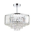 Laura Ashley Vienna 3 Luci Semi Flush Cristallo e Cromo Lucido