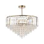 Laura Ashley Vienna 5 Luci Semi Flush Cristallo e Ottone Antico