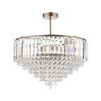 Laura Ashley Vienna 5 Luci Semi Flush Cristallo e Ottone Antico