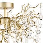 Laura Ashley Willow 3 Luci Semi Flush Satin Champagne con Gocce di Cristallo