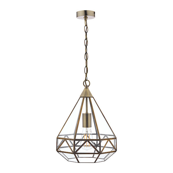 Lampadario a lanterna Laura Ashley Zaria in ottone antico