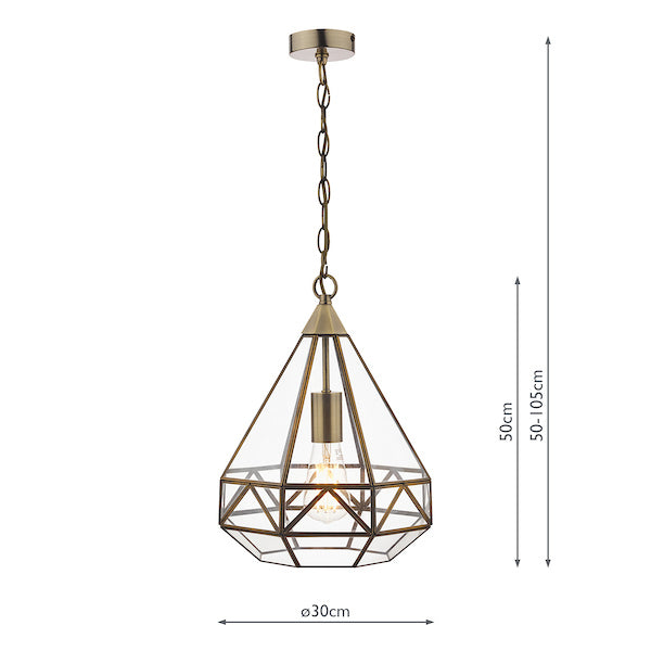 Lampadario a lanterna Laura Ashley Zaria in ottone antico
