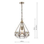 Lampadario a lanterna Laura Ashley Zaria in ottone antico