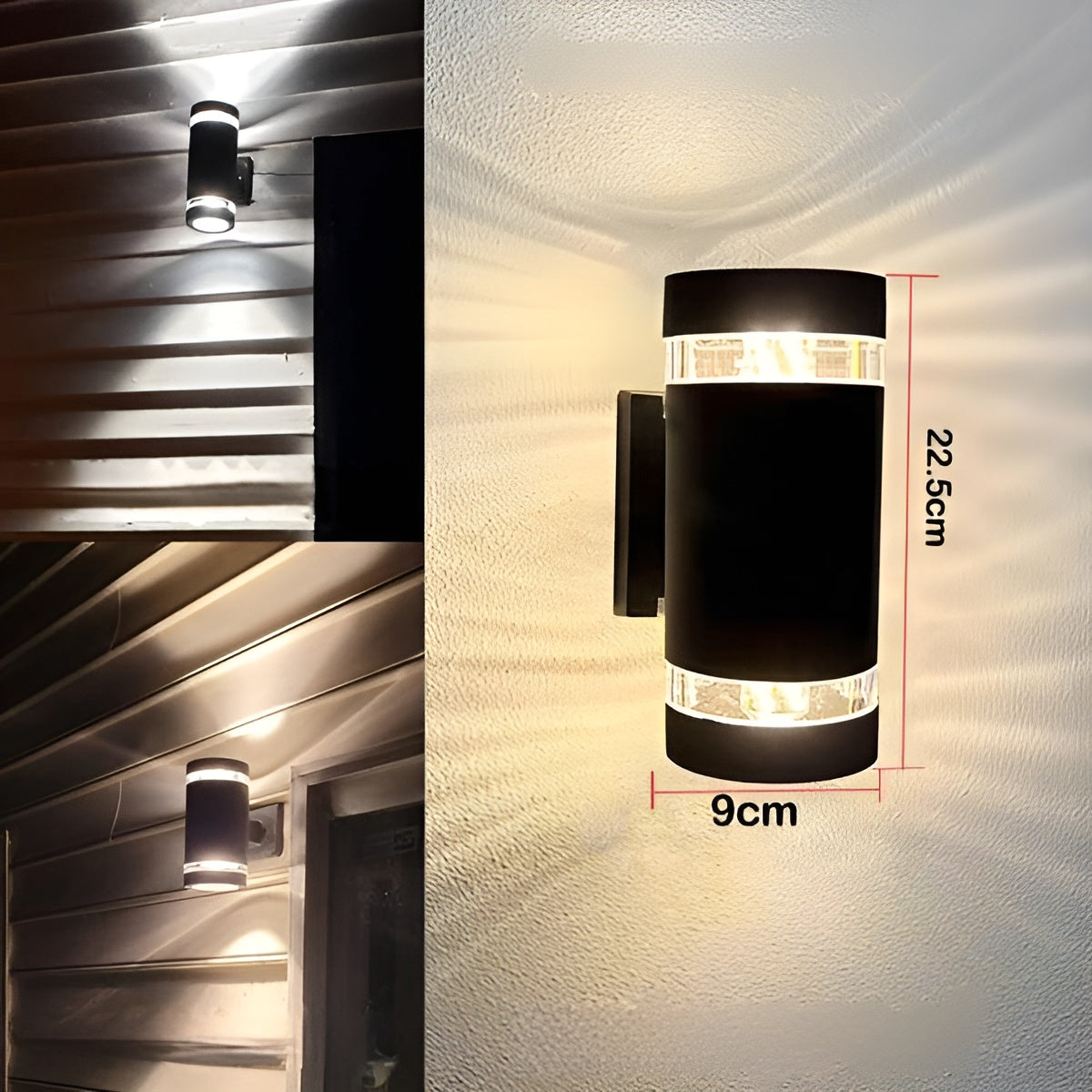 Lampada da parete LED per esterni – Luce moderna Up-&-Down | Impermeabile per giardino e balcone