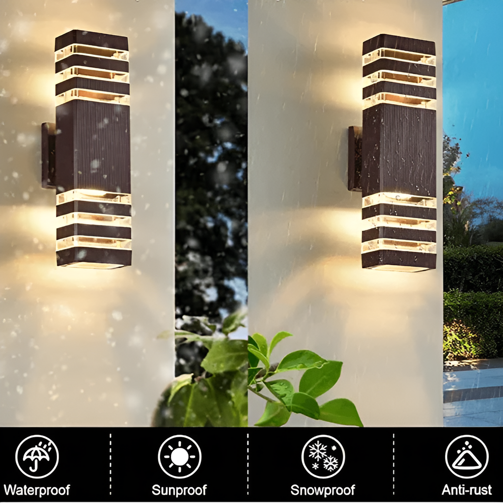 Lampada da parete LED per esterni – Luce moderna Up-&-Down | Impermeabile per giardino e balcone