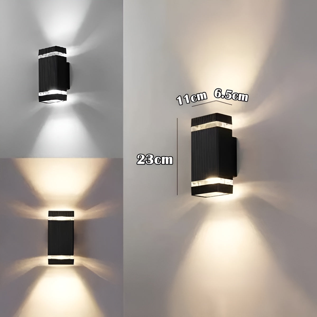 Lampada da parete LED per esterni – Luce moderna Up-&-Down | Impermeabile per giardino e balcone