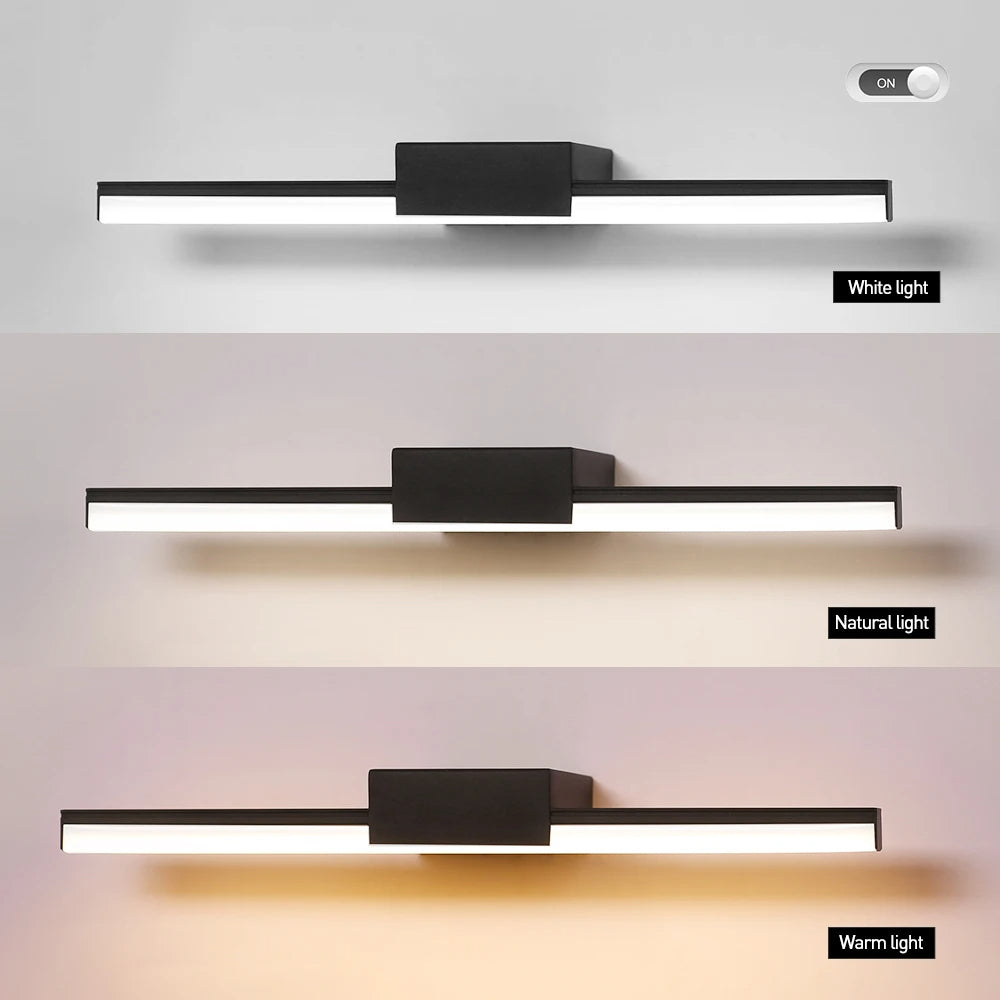 Lampada da Parete LED per Bagno Lampada a Specchio in Alluminio Nera Bianca Lampade da Vanità