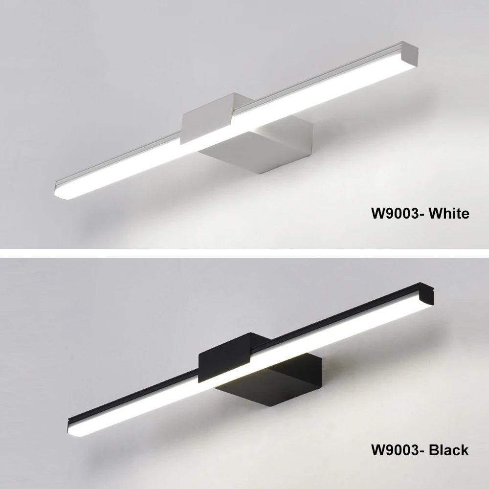 Lampada da Parete LED per Bagno Lampada a Specchio in Alluminio Nera Bianca Lampade da Vanità