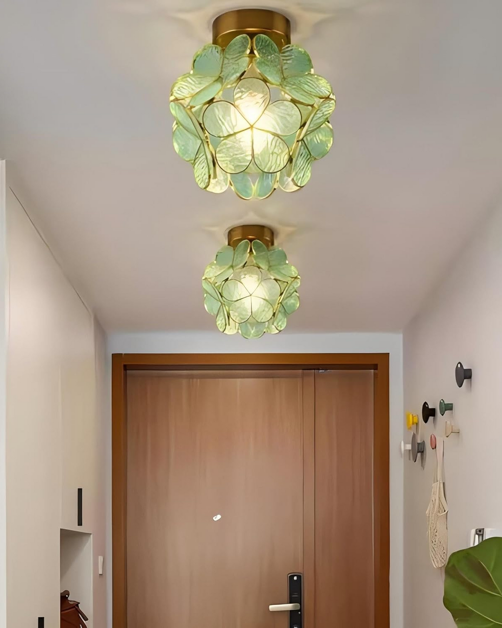 Lampada da soffitto LED con design floreale in acrilico e oro – 20 cm