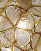 Lampada da soffitto LED con design floreale in acrilico e oro – 20 cm