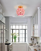 Lampada da soffitto LED con design floreale in acrilico e oro – 20 cm
