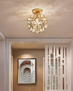 Lampada da soffitto LED con design floreale in acrilico e oro – 20 cm