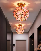 Lampada da soffitto LED con design floreale in acrilico e oro – 20 cm