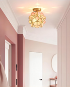Lampada da soffitto LED con design floreale in acrilico e oro – 20 cm