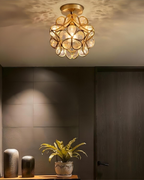 Lampada da soffitto LED con design floreale in acrilico e oro – 20 cm